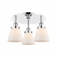 thumbnail image 1 of 916-3C-PC-G61-Innovations Lighting-Cone - 3 Light Flush Mount In Art Deco Style-9.25 Inches Tall and 18 Inches Wide-Polished Chrome Finish-Matte White, 1 of 5