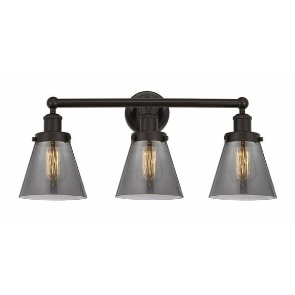 616-3W-OB-G63 Innovations Lighting Cone - 3 Light Bath Vanity In Industrial Style-10 Inches Tall and 24.5 Inches Wide-Oil Rubbed Bronze Finish-Light