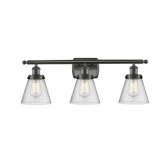 916-3W-OB-G64-Innovations Lighting-Cone - 3 Light Bath Vanity In Industrial Style-11 Inches Tall and 26 Inches Wide-Oil Rubbed Bronze Finish-Seedy