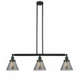 thumbnail image 1 of 213-BK-G43 Innovations Lighting Cone - 3 Light Island In Industrial Style-10 Inches Tall and 40.25 Inches Wide-Matte Black Finish-Light Smoke Glass, 1 of 7