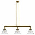 thumbnail image 1 of 213-BB-G42 Innovations Lighting Cone - 3 Light Island In Industrial Style-10 Inches Tall and 40.25 Inches Wide-Brushed Brass Finish-Clear Glass Color, 1 of 7
