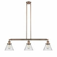 thumbnail image 1 of 213-AC-G44 Innovations Lighting Cone - 3 Light Island In Industrial Style-10 Inches Tall and 40.25 Inches Wide-Antique Copper Finish-Seedy Glass Color, 1 of 7