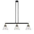 thumbnail image 1 of 213-BAB-G44 Innovations Lighting Cone - 3 Light Island In Industrial Style-10 Inches Tall and 40.25 Inches Wide-Black Antique Brass Finish-Seedy Glass, 1 of 7