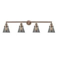 thumbnail image 1 of Innovations Lighting  Cone 4 Light 42" Bath Vanity Light Antique Copper/Plated Smoke, 1 of 5