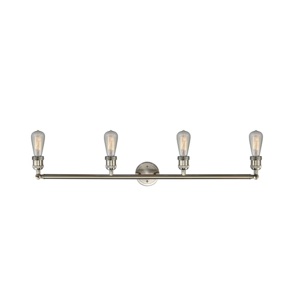 Innovations Lighting Cone 4 Light 42" Bath Vanity Light Matte White/Brushed Satin Nickel