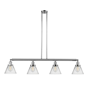 Innovations Lighting  Cone 4 Light 52" Stem Hung Island Light Clear/Polished Chrome