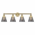 thumbnail image 1 of 616-4W-BB-G63-Innovations Lighting-Cone - 4 Light Bath Vanity In Modern Style-10 Inches Tall and 33.5 Inches Wide-Brushed Brass Finish-Light Smoke, 1 of 5