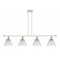 thumbnail image 1 of 916-4I-WPC-G42 Innovations Lighting Cone - 4 Light Island In Industrial Style-10 Inches Tall and 48 Inches Wide-White/Polished Chrome Finish-Clear, 1 of 1
