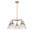 thumbnail image 1 of Innovations Lighting  Cone - 5 Light 26" Stem Hung Chandelier Clear/Antique Copper, 1 of 2