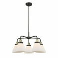 thumbnail image 1 of Innovations Lighting  Cone - 5 Light 26" Stem Hung Chandelier Matte White/Black Antique Brass, 1 of 2