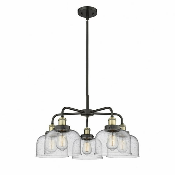 916-5CR-BAB-G74 Innovations Lighting Cone - 5 Light Chandelier In Industrial Style-15 Inches Tall and 26.25 Inches Wide