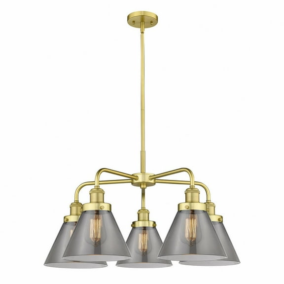 Innovations Lighting - Cone - 5 Light Stem Hung Chandelier In Art Deco Style-15