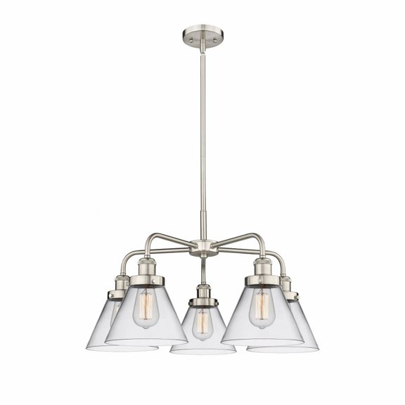 Innovations Lighting - Cone - 5 Light Stem Hung Chandelier In Art Deco Style-15