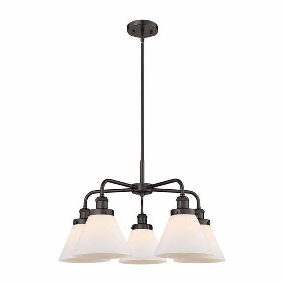 Innovations Lighting - Cone - 5 Light Stem Hung Chandelier In Art Deco Style-15