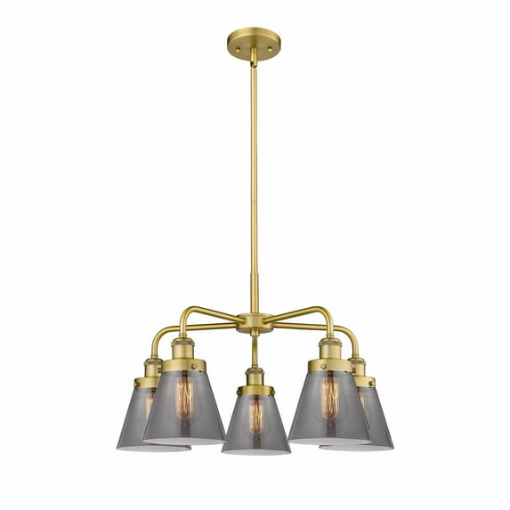 Innovations Lighting - Cone - 5 Light Stem Hung Chandelier In Art Deco