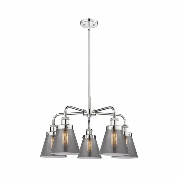 Innovations Lighting - Cone - 5 Light Stem Hung Chandelier In Art Deco