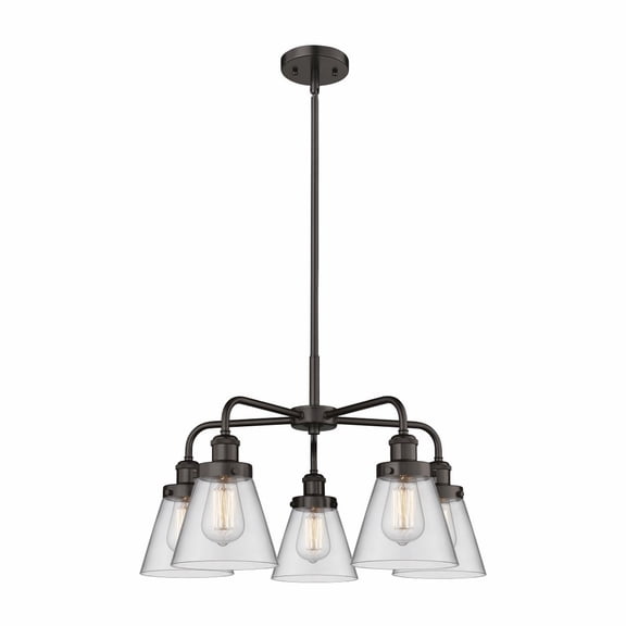 Innovations Lighting - Cone - 5 Light Stem Hung Chandelier In Art Deco