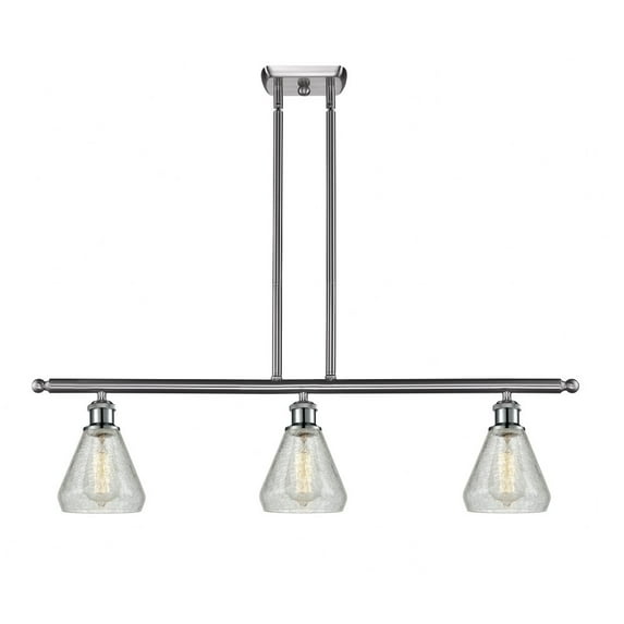 516-3I-SN-G275 Innovations Lighting Conesus - 3 Light Island In Industrial Style-11 Inches Tall and 36 Inches Wide-Brushed Satin Nickel Finish-Clear