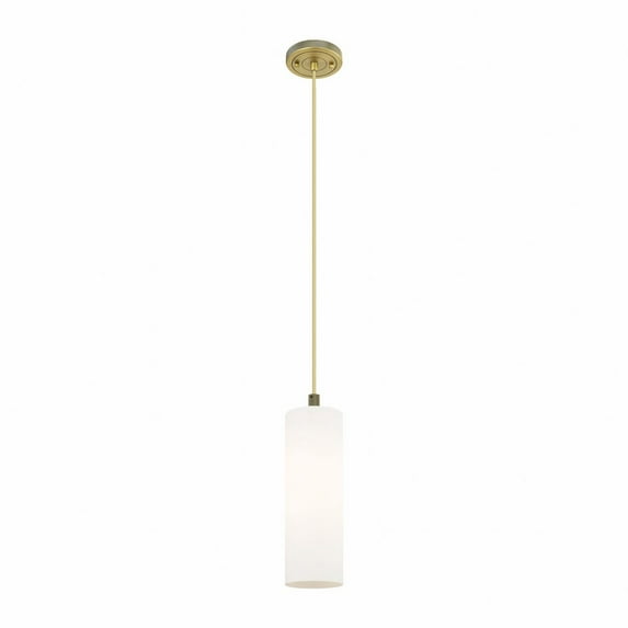 Innovations Lighting Crown Point - 1 Light 12" Cord Hung Pendant Brushed Brass/Matte White