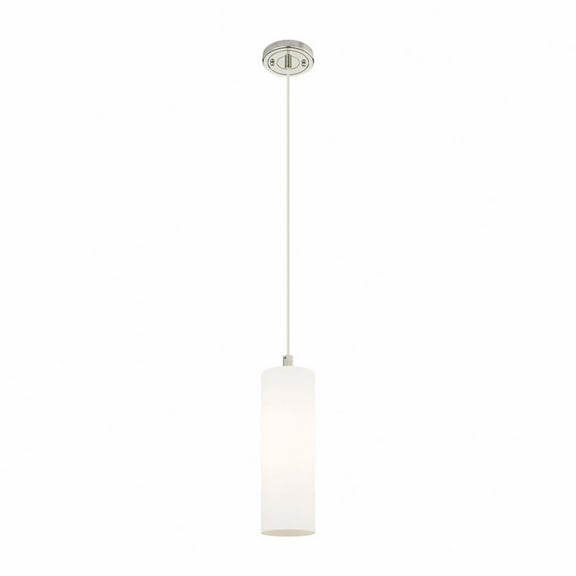 Innovations Lighting  Crown Point - 1 Light 12" Cord Hung Pendant Polished Nickel/Matte White