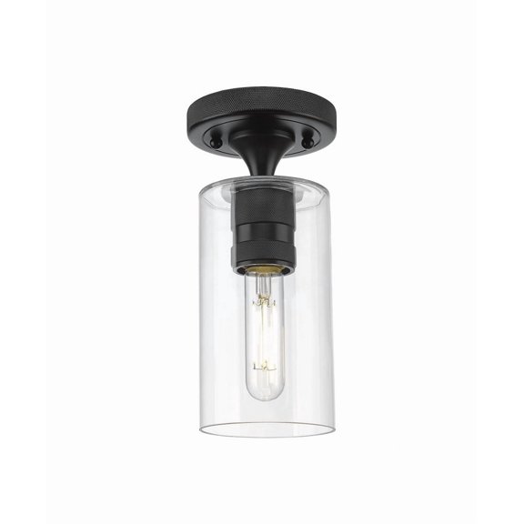 Innovations Lighting  Crown Point - 1 Light 7" Flush Mount Clear/Matte Black