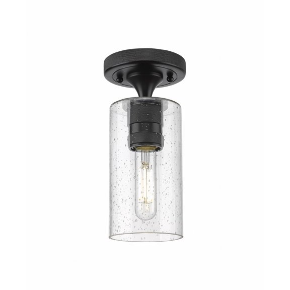 Innovations Lighting  Crown Point - 1 Light 7" Flush Mount Seedy/Matte Black