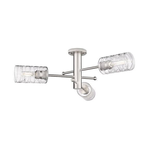 Innovations Lighting Crown Point - 3 Light 7" Flush Mount Deco Swirl/Satin Nickel