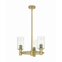 Innovations Lighting Crown Point - 3 Light 7" Stem Hung Pendant Clear/Brushed Brass