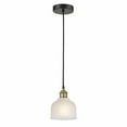 thumbnail image 1 of Innovations Lighting  Dayton - 1 Light 6" Cord Hung Mini Pendant Black Antique Brass/White, 1 of 5