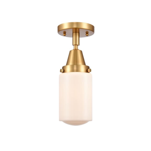 Innovations Lighting - Dover - 1 Light Flush Mount  Satin Gold Finish with Matte