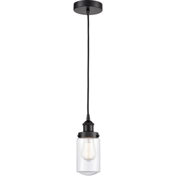 616-1PH-BK-G312 Innovations Lighting Dover - 1 Light Mini Pendant In Traditional Style-10.25 Inches Tall and 4.5 Inches Wide-Matte Black Finish-Clear