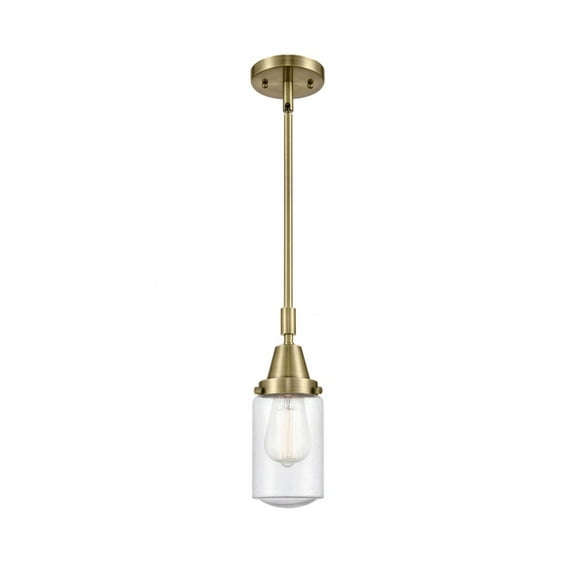 447-1S-AB-G314 Innovations Lighting Dover - 1 Light Stem Hung Mini Pendant In Traditional Style-11.38 Inches Tall and 4.5 Inches Wide-Antique Brass
