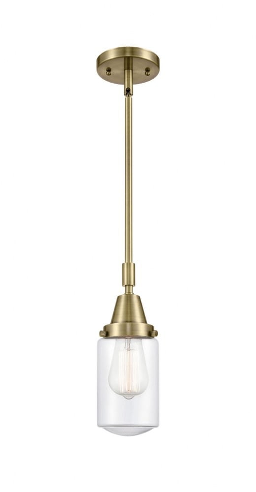 Antique Brass and Clear Glass Mini Pendant Light