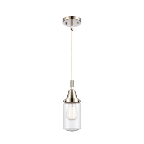447-1S-PN-G314 Innovations Lighting Dover - 1 Light Stem Hung Mini Pendant In Traditional Style-11.38 Inches Tall and 4.5 Inches Wide-Polished Nickel