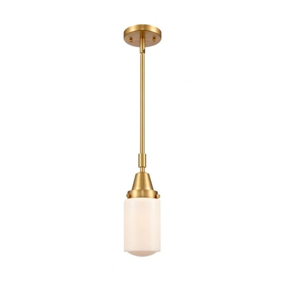 447-1S-SG-G311 Innovations Lighting Dover - 1 Light Stem Hung Mini Pendant In Traditional Style-11.38 Inches Tall and 4.5 Inches Wide-Satin Gold