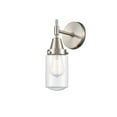 thumbnail image 1 of 447-1W-SN-G312 Innovations Lighting Dover - 1 Light Wall Sconce-11.75 Inches Tall and 4.5 Inches Wide-Satin Nickel Finish-Clear Glass Color, 1 of 3
