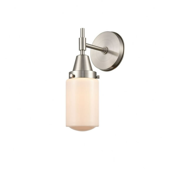 447-1W-SN-G311-Innovations Lighting-Dover - 1 Light Wall Sconce-11.75 Inches Tall and 4.5 Inches Wide-Satin Nickel Finish-Matte White Glass Color