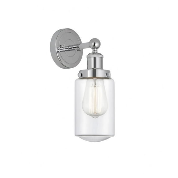 616-1W-PC-G312 Innovations Lighting Dover - 1 Light Wall Sconce In Industrial Style-10 Inches Tall and 6.5 Inches Wide-Polished Chrome Finish-Clear