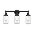 thumbnail image 1 of 616-3W-BK-G312-Innovations Lighting-Dover - 3 Light Bath Vanity In Industrial Style-10 Inches Tall and 24.5 Inches Wide-Matte Black Finish-Clear Glass, 1 of 7