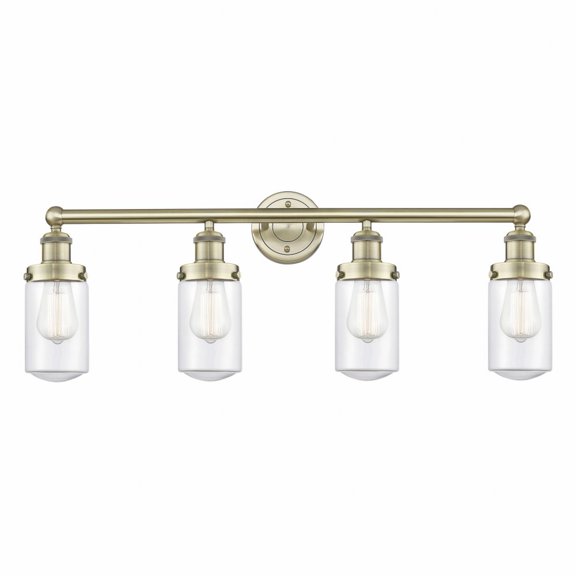 616-4W-AB-G312-Innovations Lighting-Dover - 4 Light Bath Vanity In Industrial Style-10 Inches Tall and 33.5 Inches Wide-Antique Brass Finish-Clear