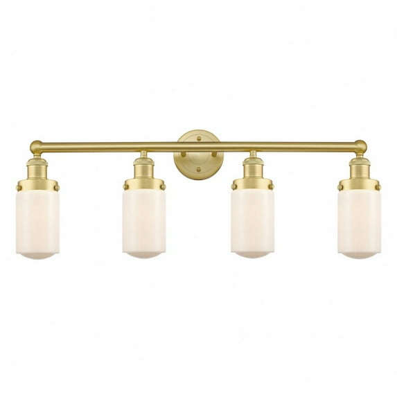 616-4W-SG-G311 Innovations Lighting Dover - 4 Light Bath Vanity In Modern Style-10 Inches Tall and 33.5 Inches Wide-Satin Gold Finish-Matte White
