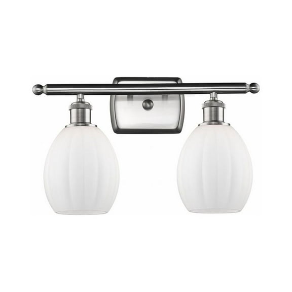 516-2W-SN-G81-Innovations Lighting-Eaton - 2 Light Bath Vanity In Industrial Style-12 Inches Tall and 16 Inches Wide-Brushed Satin Nickel Finish-Matte