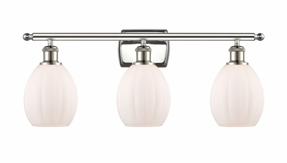 Eaton Polished Nickel 3-Light Industrial Bath Vanity Fixture