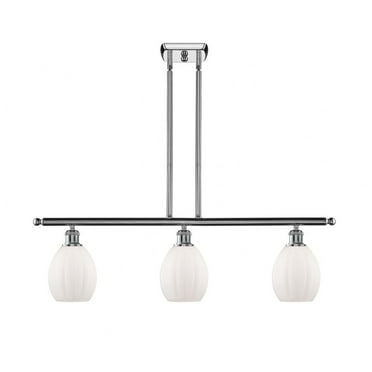 516-3I-PC-G81-Innovations Lighting-Eaton - 3 Light Island In Industrial Style-11 Inches Tall and 36 Inches Wide-Polished Chrome Finish-Matte White