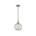 thumbnail image 1 of Innovations Lighting  Edison - 1 Light 8" Cord Hung Mini Pendant Antique Brass/Clear, White, 1 of 5