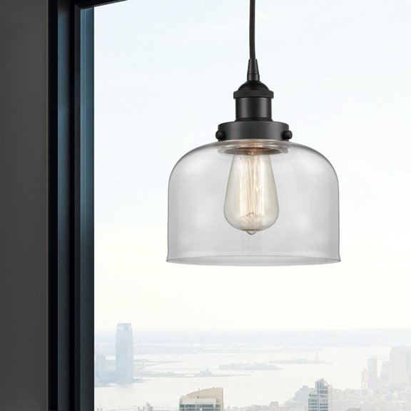 616-1PH-BK-G72 Innovations Lighting Edison - 1 Light Bell Mini Pendant In IndustrialStyle-9 Inches Tall and 8 Inches Wide-Matte Black Finish
