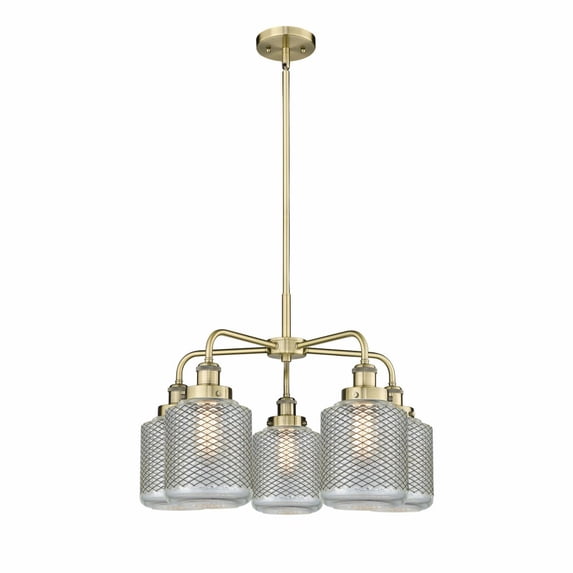 Innovations Lighting Edison - 5 Light 24" Stem Hung Chandelier Antique Brass