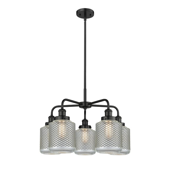 Innovations Lighting  Edison - 5 Light 24" Stem Hung Chandelier Matte Black