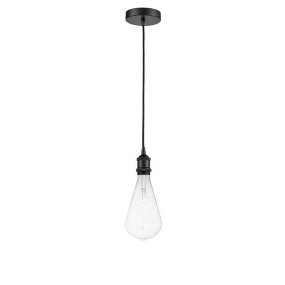 616-1P-BK-BB125LED-Innovations Lighting-Edison - 7W 1 LED Cord Hung Mini Pendant In Industrial Style-13.5 Inches Tall and 6.25 Inches Wide-Matte Black