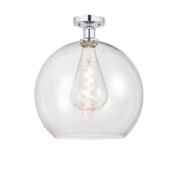 Innovations Lighting Edison Athens - 1 Light 14" Semi-Flush Mount Clear/Polished Chrome